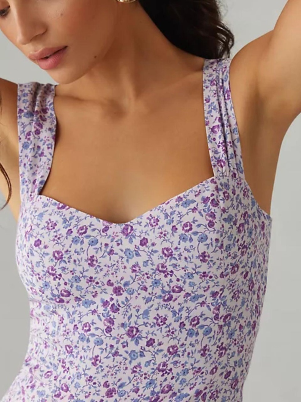 Reformation Hester Floral Camisole Sweetheart Wide Strap Zip Smocked Back 6